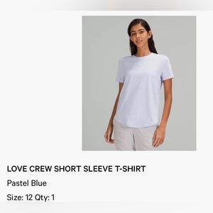 Lulu BNWT love crew short sleeve